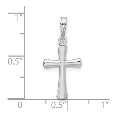 14K White Gold Beveled Cross Pendant – view 5