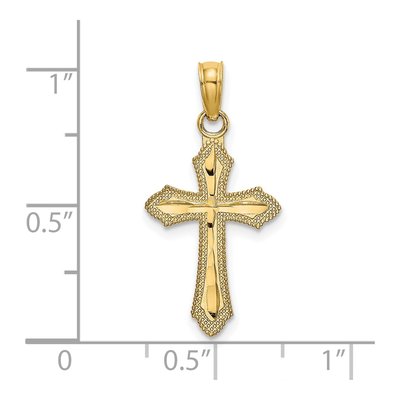 14K Yellow Gold Diamond-Cut Cross Pendant – view 4