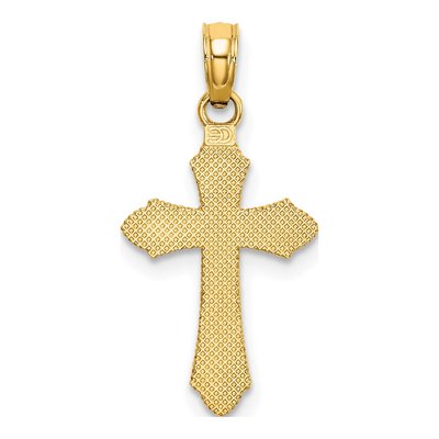 14K Yellow Gold Diamond-Cut Cross Pendant – view 5