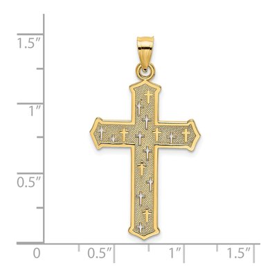 14K Yellow Gold Arrow Tip Cross Pendant – view 4