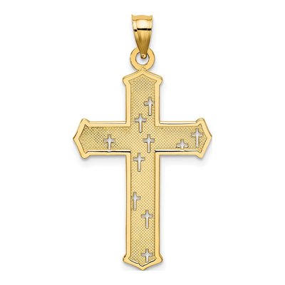 14K Yellow Gold Arrow Tip Cross Pendant – view 5