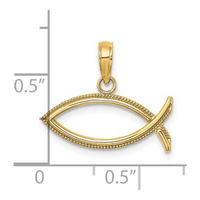 14K Yellow Gold Ichthus Fish Pendant – view 3