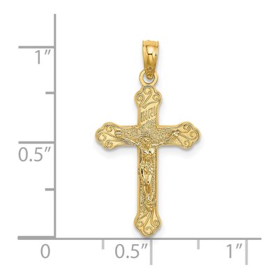 14K Yellow Gold INRI Crucifix Pendant – view 4
