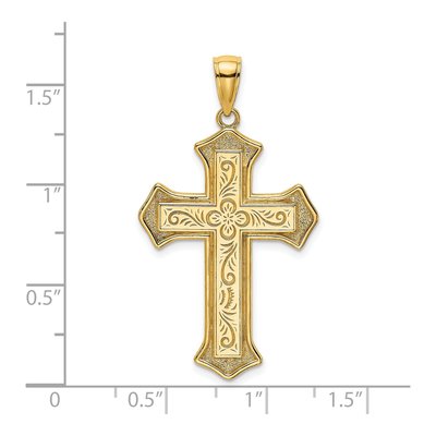 14K Yellow Gold Filigree Cross Pendant – view 4