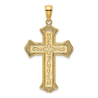 14K Yellow Gold Filigree Cross Pendant