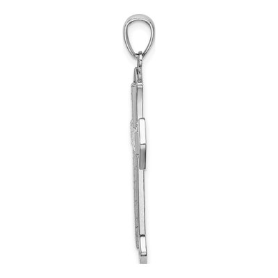 14K White Gold Filigree Cross Pendant – view 3