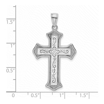 14K White Gold Filigree Cross Pendant – view 4