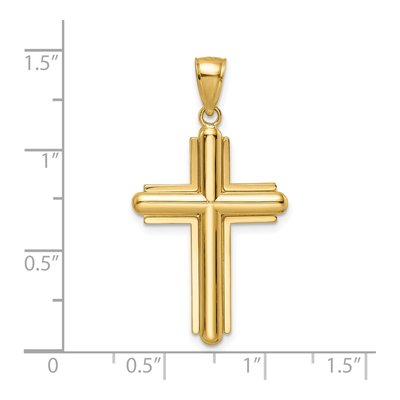 14K Yellow Gold Beveled Cross Pendant – view 5