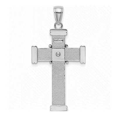 14K White Gold X-Center Cross Pendant – view 5