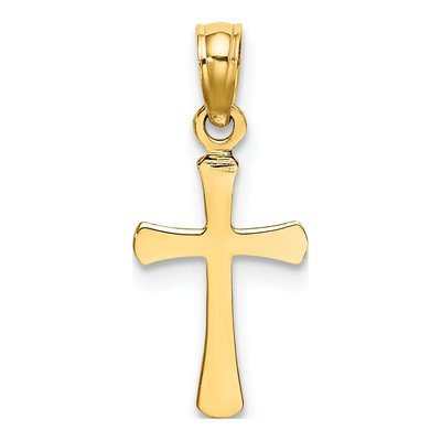 14K Yellow Gold Beveled Cross Pendant – view 5