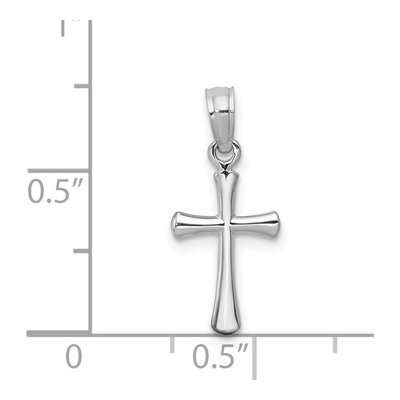 14K White Gold Beveled Cross Pendant – view 5