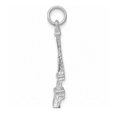 14K White Gold Eiffel Tower Pendant – view 3