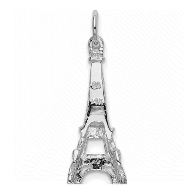 14K White Gold Eiffel Tower Pendant – view 4