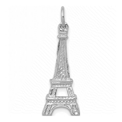 14K White Gold Eiffel Tower Pendant