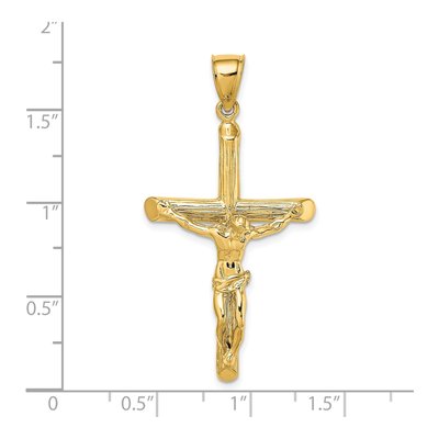 14K Yellow Gold Textured Crucifix Charm – view 4