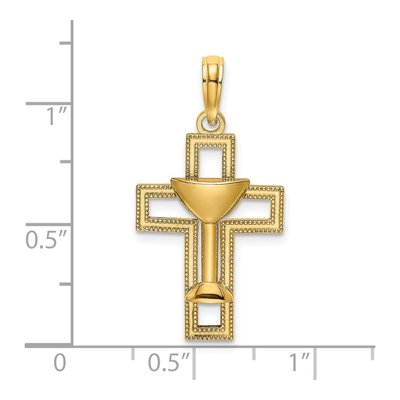 14K Yellow Gold Cross Charm – view 4