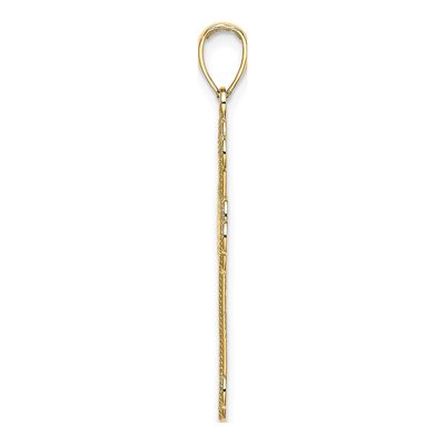 14K Yellow Gold Textured Cross Pendant – view 3