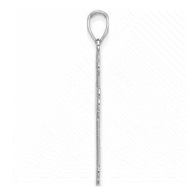 14K White Gold Textured Beaded Edge Charm – view 3