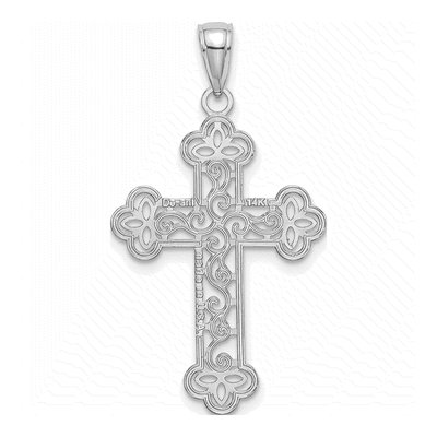 14K White Gold Textured Beaded Edge Charm – view 5