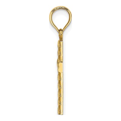14K Yellow Gold Beaded Cross Pendant – view 3