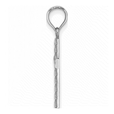 14K White Gold Beaded Cross Pendant – view 3
