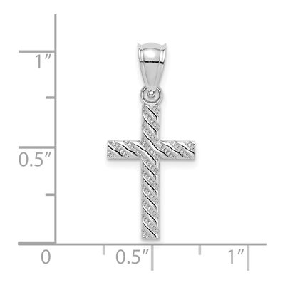 14K White Gold Beaded Cross Pendant – view 4