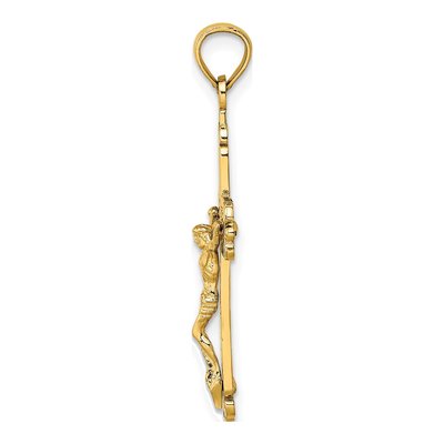 14K Yellow Gold Fancy Crucifix Pendant – view 3