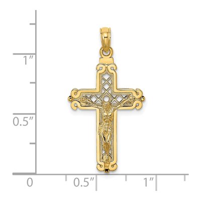 14K Yellow Gold Fancy Crucifix Pendant – view 4