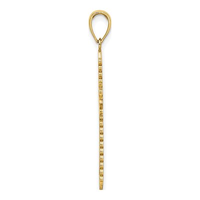 14K Yellow Gold Lace Border Cross Charm – view 3