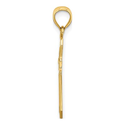 14K Yellow Gold Textured Cross Pendant – view 3