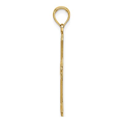 14K Yellow Gold Textured Cross Pendant – view 3