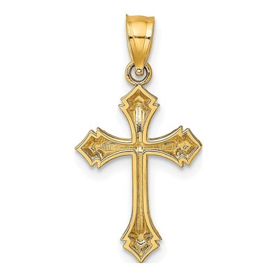 14K Yellow Gold Textured Cross Pendant – view 5