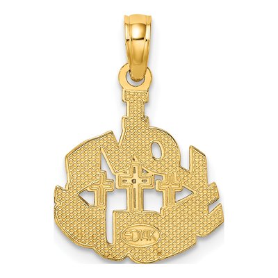 14K Yellow Gold I Love Jesus Cross Charm – view 5