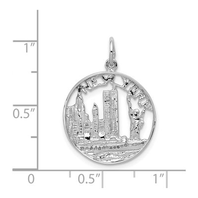 14K White Gold YORK Skyline Pendant – view 5