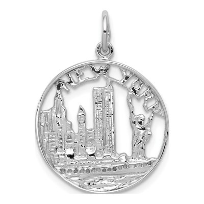 14K White Gold YORK Skyline Pendant