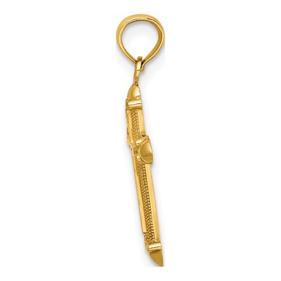 14K Yellow Gold Scroll Cross Pendant – view 3