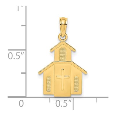 14K Yellow Gold Church Pendant – view 4