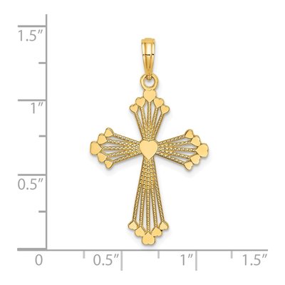 14K Yellow Gold Cross Heart Pendant – view 4