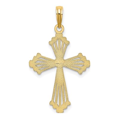 14K Yellow Gold Cross Heart Pendant – view 5