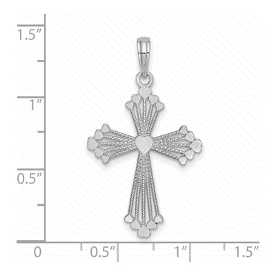14K White Gold Cut-Out Cross Charm – view 4