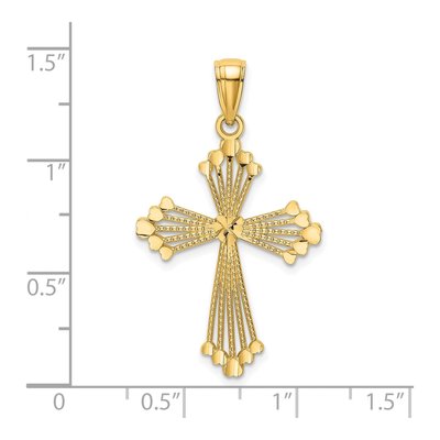 14K Yellow Gold Cut-Out Cross Heart Pendant – view 4