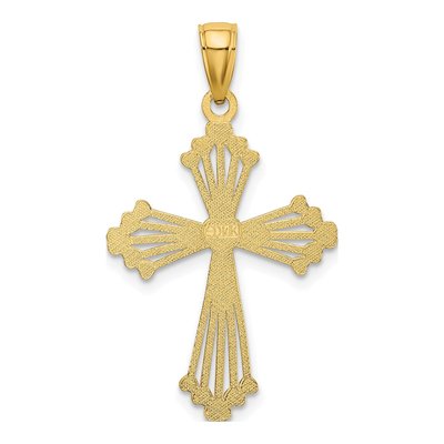 14K Yellow Gold Cut-Out Cross Heart Pendant – view 5