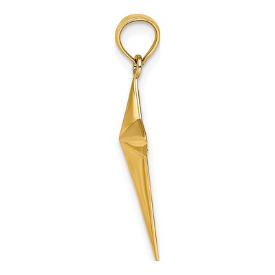 14K Yellow Gold Triangle Tipped Cross Charm – view 3