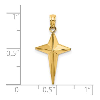 14K Yellow Gold Triangle Tipped Cross Charm – view 4