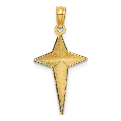 14K Yellow Gold Triangle Tipped Cross Charm – view 5