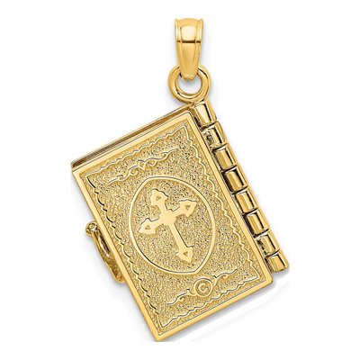 14K Yellow Gold Jabez Prayer Book Pendant – view 4