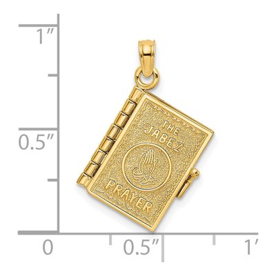 14K Yellow Gold Jabez Prayer Book Pendant – view 5