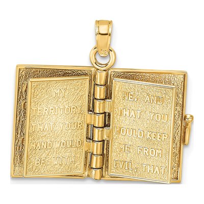 14K Yellow Gold Jabez Prayer Book Pendant – view 8