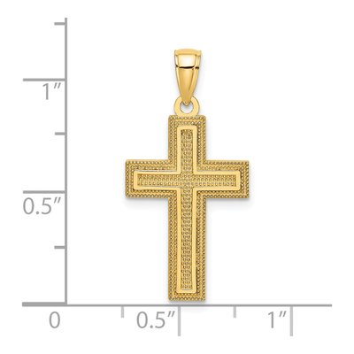 14K Yellow Gold Block Cross Pendant – view 4
