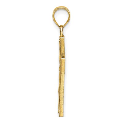 14K Yellow Gold Block Cross Pendant – view 3